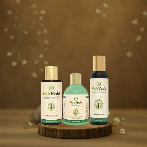 HairVeda Herbal Hair Oil + HairVeda Natural Hair Cleanser + HairVeda Conditioner Hair Care
